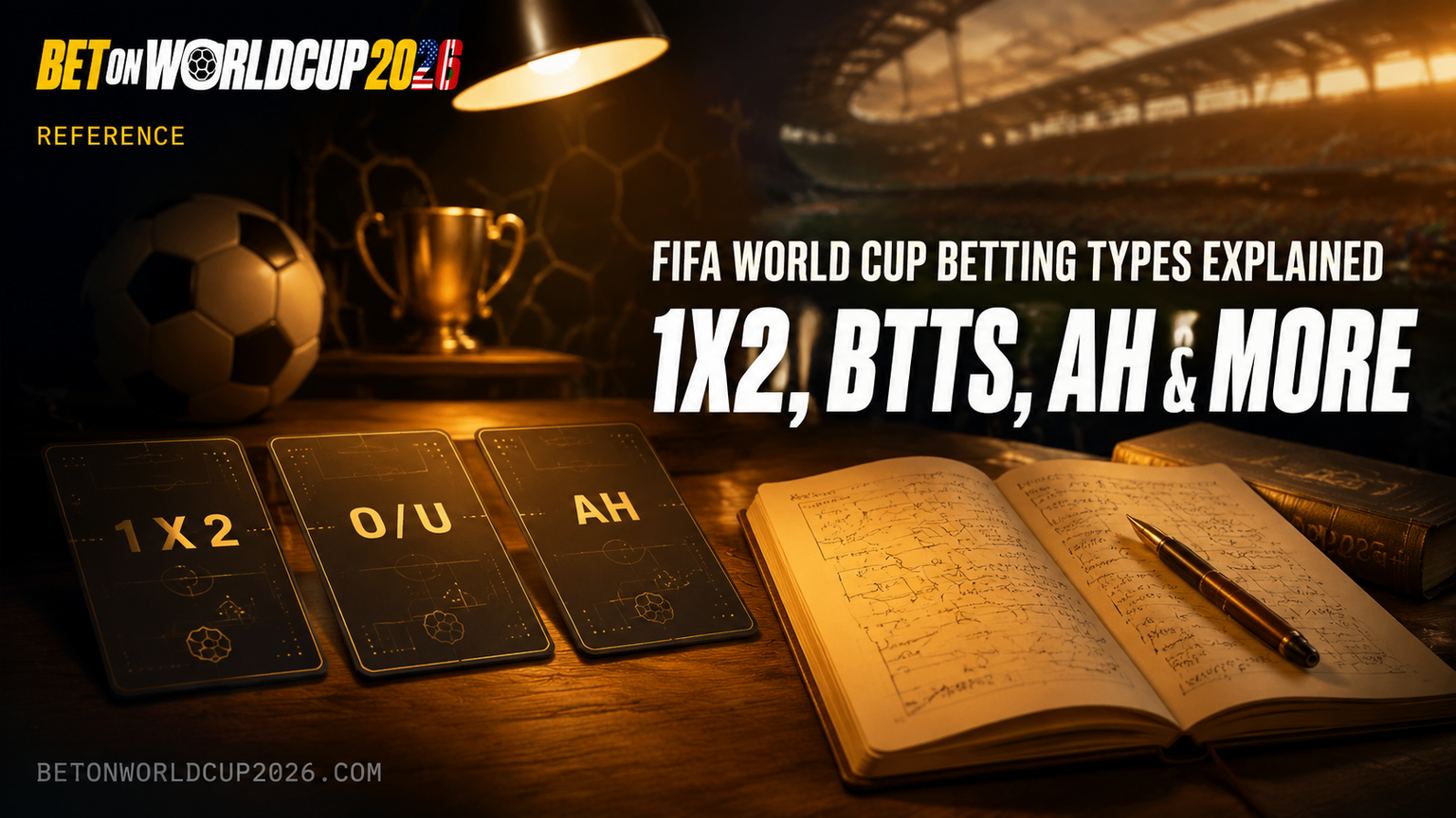 Tipos de aposta na Copa do Mundo 2026 — 1X2, BTTS, Handicap e mais